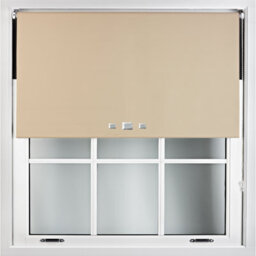 Furnished Blackout Roller Blinds With Triple Square Eyelets And Metal Fittings- Cappuccino Trimmable (W)95Cm (L)165Cm - thumbnail 1