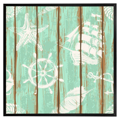 "Andrew Lee Nautical Elements Oin Wood (Picutre Frame) / 30X30"" / Brown" - image 1