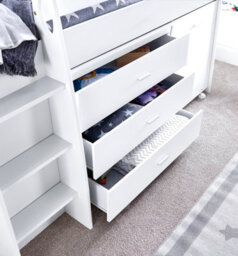 Bedmaster Erin White Mid Sleeper Bed With Desk And Pocket Mattress - thumbnail 6