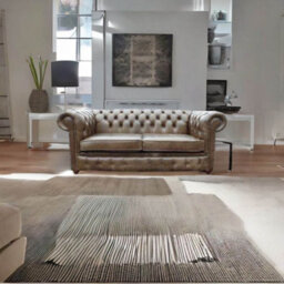 Chesterfield 2 Seater Old English Alga Leather Sofa Settee Bespoke In Classic Style - thumbnail 3