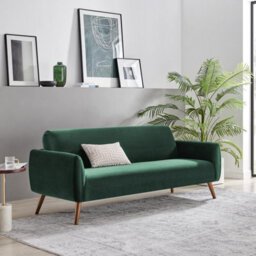 Furniturebox Uk Teddy Green Velvet 3 Seater Sofa - thumbnail 2