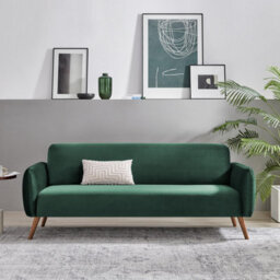 Furniturebox Uk Teddy Green Velvet 3 Seater Sofa - thumbnail 1