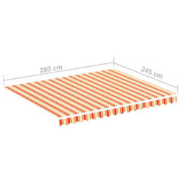 Walplus Replacement Fabric For Awning Garden Sun Shade Canopy Gazebo For Back Door, Porch, Patio Yellow And Orange 3X2.5 M - thumbnail 6