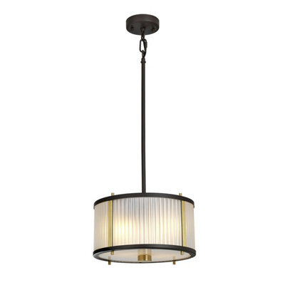 Stylish 2 Bulb Ceiling Pendant Light In Museum Bronze Finish - image 1