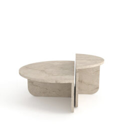 Decorotika Alves 2 Pieces Of Coffee Table Set Travertein - thumbnail 1
