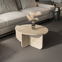 Decorotika Alves 2 Pieces Of Coffee Table Set Travertein - thumbnail 3