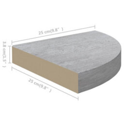 Berkfield Wall Corner Shelves 2 Pcs Concrete Grey 25X25X3.8 Cm Mdf - thumbnail 8