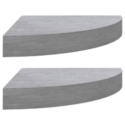 Berkfield Wall Corner Shelves 2 Pcs Concrete Grey 25X25X3.8 Cm Mdf - thumbnail 2
