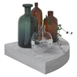 Berkfield Wall Corner Shelves 2 Pcs Concrete Grey 25X25X3.8 Cm Mdf - thumbnail 3