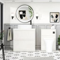 Royal Bathrooms Royal Bathroom Elmore 800mm Classic White Freestanding Bathroom Vanity Unit 2 Drawer Plain White Worktop With Peak Basin - thumbnail 5