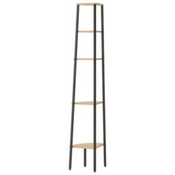 Vidaxl 5-Tier Corner Shelf Light Brown And Black 45.5X31.5X180 Cm - thumbnail 5