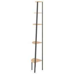 Vidaxl 5-Tier Corner Shelf Light Brown And Black 45.5X31.5X180 Cm - thumbnail 4