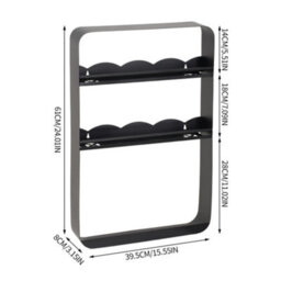 Living And Home 3-Tier Black Wall-Mounted Storage Rack For Kitchen Or Bathroom, 40Cm W X 8Cm D X 60Cm H - thumbnail 7
