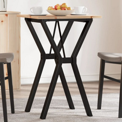 Berkfield Dining Table Y-Frame 50X50X75 Cm Solid Wood Pine And Steel - image 1