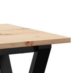Berkfield Dining Table Y-Frame 50X50X75 Cm Solid Wood Pine And Steel - thumbnail 7