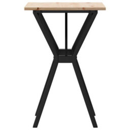 Berkfield Dining Table Y-Frame 50X50X75 Cm Solid Wood Pine And Steel - thumbnail 5