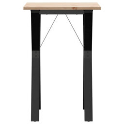 Berkfield Dining Table Y-Frame 50X50X75 Cm Solid Wood Pine And Steel - thumbnail 4