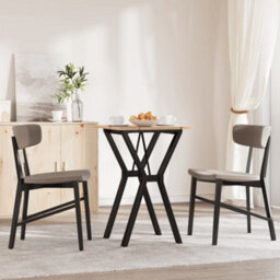 Berkfield Dining Table Y-Frame 50X50X75 Cm Solid Wood Pine And Steel - thumbnail 3