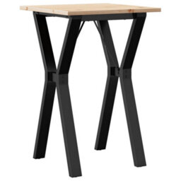 Berkfield Dining Table Y-Frame 50X50X75 Cm Solid Wood Pine And Steel - thumbnail 2