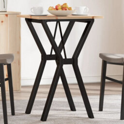 Berkfield Dining Table Y-Frame 50X50X75 Cm Solid Wood Pine And Steel