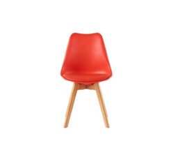 MCC Direct Single Dining Chair With Solid Wooden Legs And Seat Cushion Pad Red - Eva By Mcc - thumbnail 3