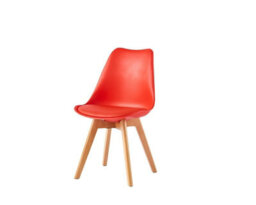 MCC Direct Single Dining Chair With Solid Wooden Legs And Seat Cushion Pad Red - Eva By Mcc - thumbnail 2