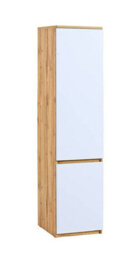 Arte Arca Ar2 Tall Cabinet - Contemporary Dual-Tone In Oak Wotan & Arctic White, H1952mm W450mm D520mm - thumbnail 1