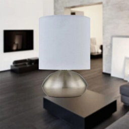 Brushed Chrome Touch Operated Table Lamp Bedside Light - thumbnail 3