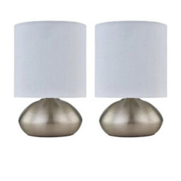 Brushed Chrome Touch Operated Table Lamp Bedside Light