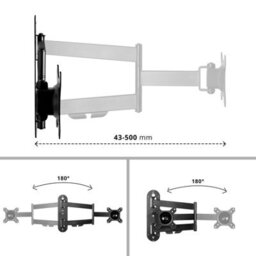 "Duronic Tvb1130 Full Range Tv Bracket, Swivel And Tilt Wall Mount With Vesa 600X400 For Flat Screen Television 13-50""" - thumbnail 4