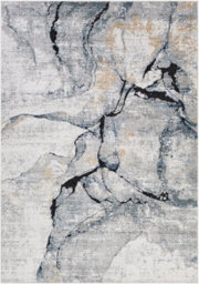 Livabliss Jolie-Abstract Grey Blue Ivory Brown Modern Marble Living Dining Bedroom Rug 160 X 220 Cm Easy Care, Non Shedding