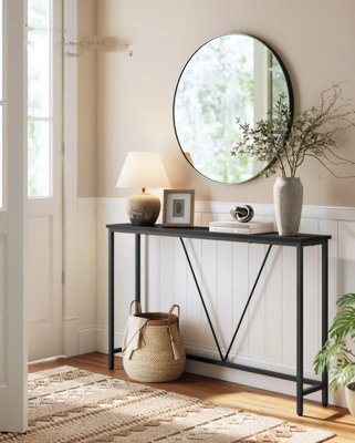 LEDREM Console Table For Hallway, Slim Sofa Table For Living Room, Hallway Table, Easy Assembly, Charcoal Grey And Ink Black - image 1