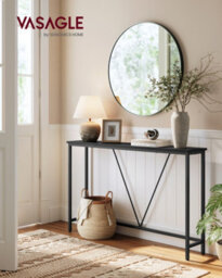 LEDREM Console Table For Hallway, Slim Sofa Table For Living Room, Hallway Table, Easy Assembly, Charcoal Grey And Ink Black - thumbnail 3