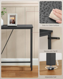 LEDREM Console Table For Hallway, Slim Sofa Table For Living Room, Hallway Table, Easy Assembly, Charcoal Grey And Ink Black - thumbnail 5