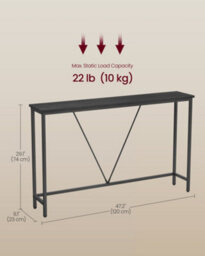 LEDREM Console Table For Hallway, Slim Sofa Table For Living Room, Hallway Table, Easy Assembly, Charcoal Grey And Ink Black - thumbnail 6