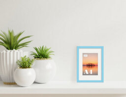 A4 Light Blue Picture Frame With Mount For A5 (14.8 X 21Cm - 5.8 X 8.3In) Poster, Photo, Artwork, Or Print. - thumbnail 4