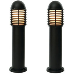 2 Pack Outdoor Ip44 Bollard Light Matt Black 650mm Led Lamp Post Garden Driveway - thumbnail 1