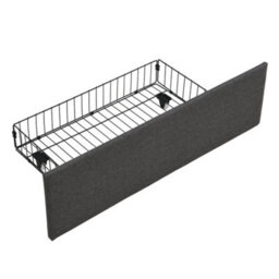 Btm 4Ft6 Double Linen Bed, 4 Drawers With Led Rivet Headboard   Usb Type C Charging Station, Grey (No Mattress) - thumbnail 8