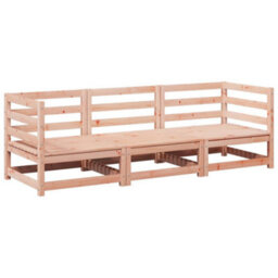 Walplus 3 Piece Garden Sofa Set Solid Wood Douglas Fir - Cushion Not Included - thumbnail 2