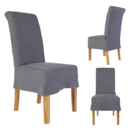 Dibor Riviera Loose Cover Kitchen Furniture Dining Room Chair - Grey - thumbnail 2