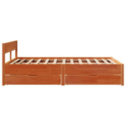 Berkfield Bed Frame Without Mattress Wax Brown 120X190 Cm Small Double Solid Wood Pine - thumbnail 7