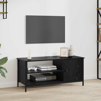 Berkfield Tv Cabinet Black Oak 100 X 40 X 45 Cm Engineered Wood - image 1