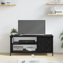 Berkfield Tv Cabinet Black Oak 100 X 40 X 45 Cm Engineered Wood - thumbnail 4