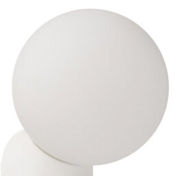 Beliani 2-Pack White Resin Opaque Glass Globe Wall Lamps - Vintage Style, Matt Finish, Compact (W12 X D13 X H19Cm) - thumbnail 5