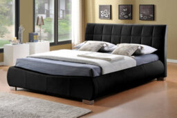 Luxurious Curved 4Ft6 Double Dorado Faux Leather Bed - thumbnail 1