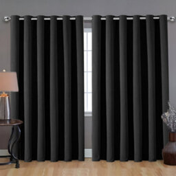 Bedlooms Black Blackout Curtains Living Room Thermal Insulated Extra Long Window Curtain (Pair) 90 X 108 Inches With Tie Backs Two - thumbnail 8