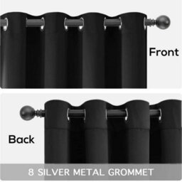 Bedlooms Black Blackout Curtains Living Room Thermal Insulated Extra Long Window Curtain (Pair) 90 X 108 Inches With Tie Backs Two - thumbnail 5