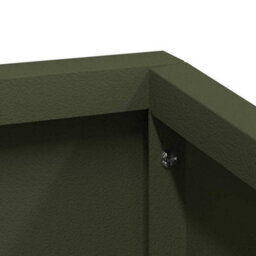 Berkfield Modern Garden Planter Olive Green 60 X 60 X 50 Cm Steel - thumbnail 6
