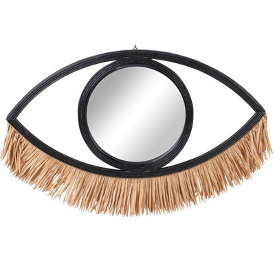 Urbn-Living Black - Large Decorative Eye Shaped Mirror - image 1