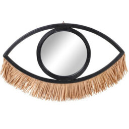 Urbn-Living Black - Large Decorative Eye Shaped Mirror - thumbnail 1